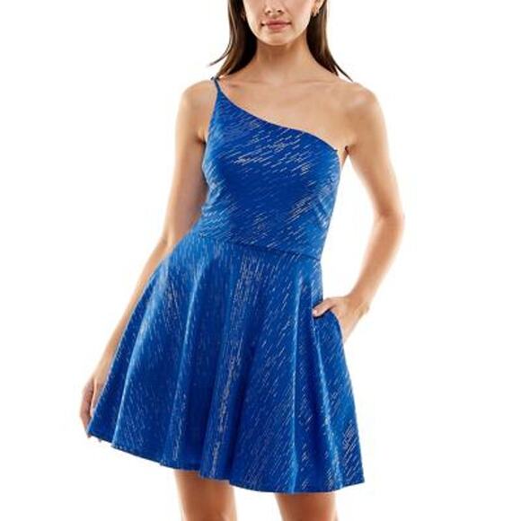 City Studio Juniors Womens Shimmer Mini Fit & Flare Dress Juniors Size 5/6 NWT - Picture 1 of 4